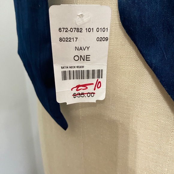 Echo Navy Satin Neck Scarf - Picture 3 of 6